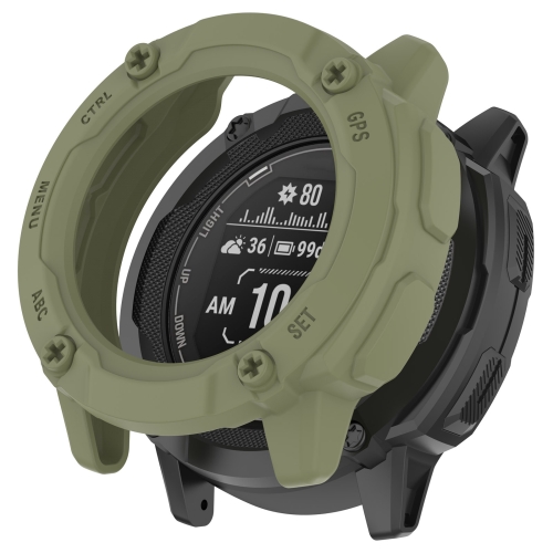 

For Garmin Instinct 2X Armor Hollow Watch Protective Case(Green)