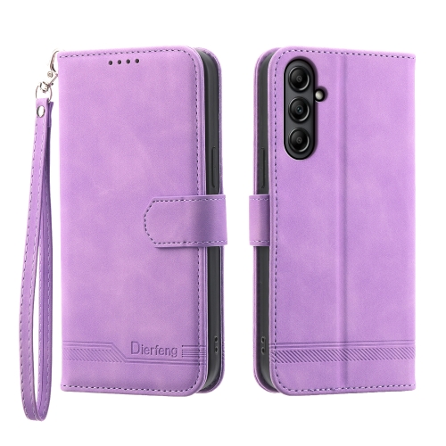 

For Samsung Galaxy A25 Dierfeng Dream Line Leather Phone Case(Purple)