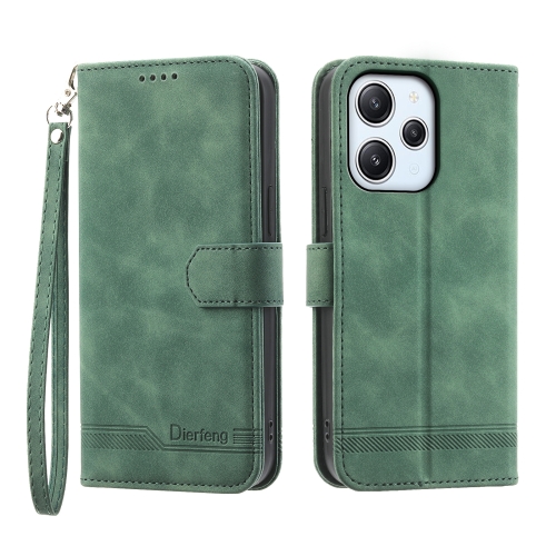 

For Xiaomi Redmi 12 Dierfeng Dream Line Leather Phone Case(Green)