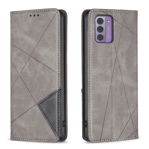 

For Nokia G42 Rhombus Texture Magnetic Leather Phone Case(Grey)