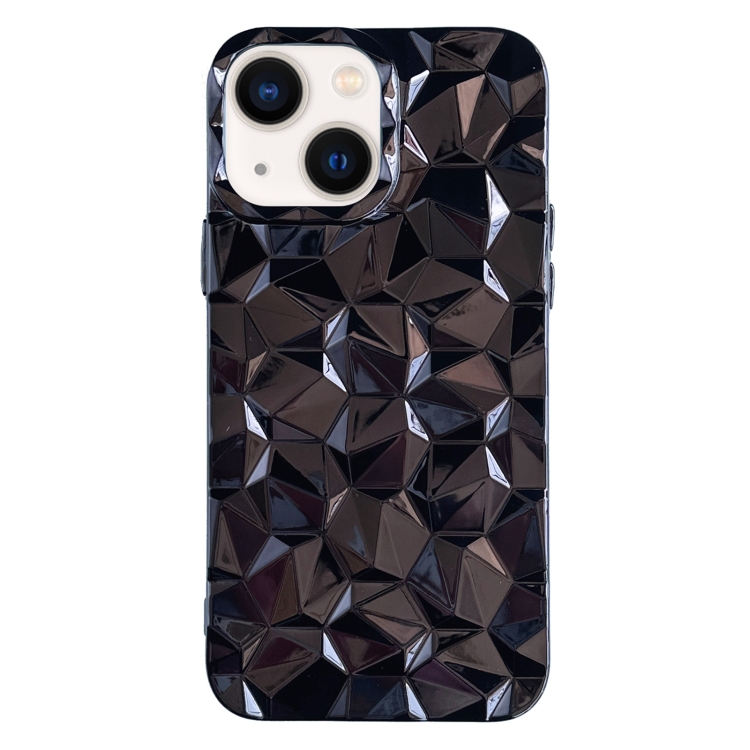 

For iPhone 14 Electroplating Honeycomb Edged TPU Phone Case(Black)