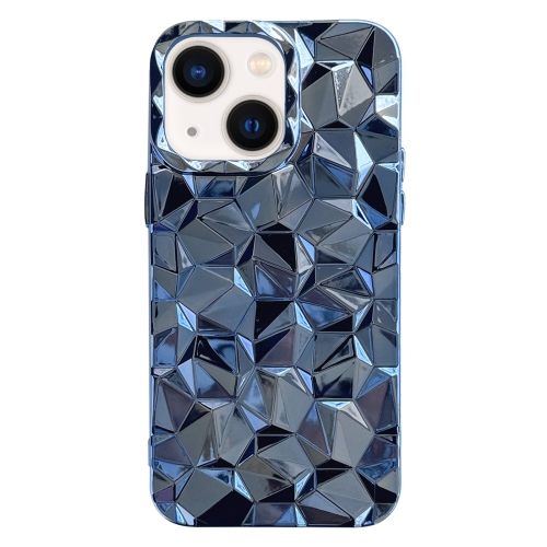 

For iPhone 14 Electroplating Honeycomb Edged TPU Phone Case(Blue)