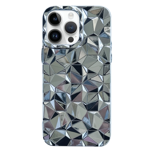 

For iPhone 13 Pro Electroplating Honeycomb Edged TPU Phone Case(Silver)