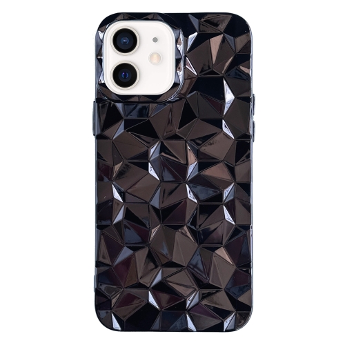 

For iPhone 12 Electroplating Honeycomb Edged TPU Phone Case(Black)