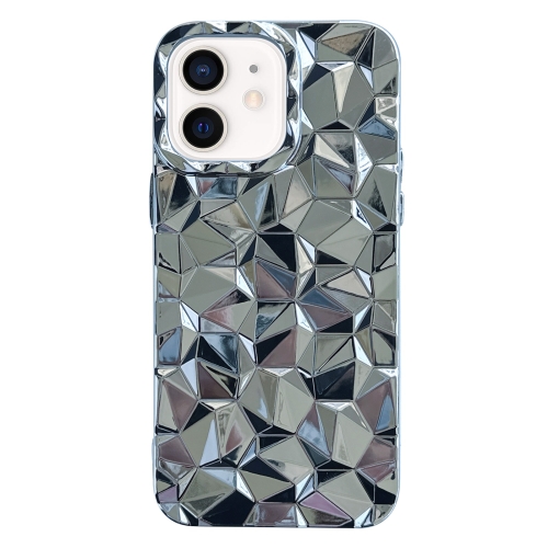 

For iPhone 12 Electroplating Honeycomb Edged TPU Phone Case(Silver)