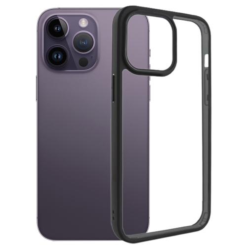For iPhone 15 Pro Frosted TPU + Transparent PC Phone Case(Black) for iphone 13 2 in 1 frosted tpu phone case transparent