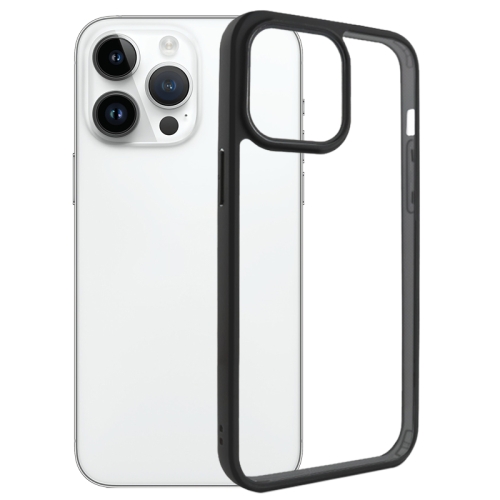 For iPhone 15 Pro Max Frosted TPU + Transparent PC Phone Case(Black) for iphone 14 pro 2 in 1 frosted tpu phone case transparent