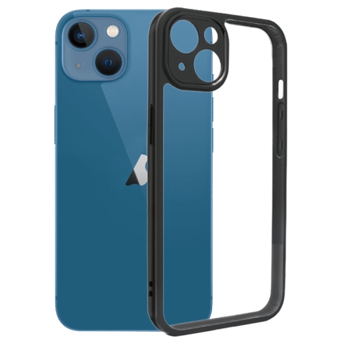 For iPhone 13 Frosted TPU + Transparent PC Phone Case(Black) for iphone 11 pro 2 in 1 frosted tpu phone case transparent