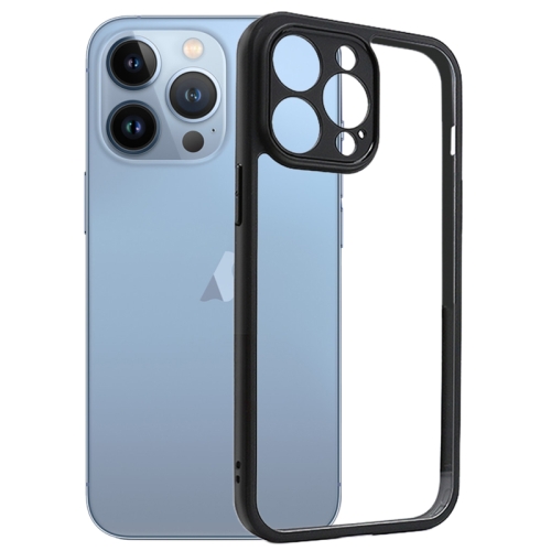 For iPhone 13 Pro Frosted TPU + Transparent PC Phone Case(Black) for iphone 14 2 in 1 frosted tpu phone case transparent
