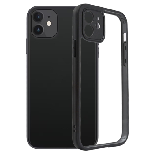 For iPhone 11 Frosted TPU + Transparent PC Phone Case(Black) for iphone 13 2 in 1 frosted tpu phone case transparent