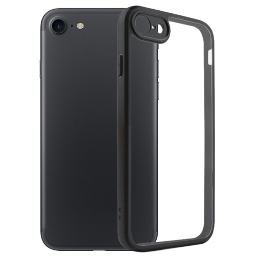 For iPhone SE 2022 / 2020 / 8 / 7 Frosted TPU + Transparent PC Phone Case(Black) чехол на iphone 7 8 se 2020 2022 magsafe kruche print ягодный микс с магнитом
