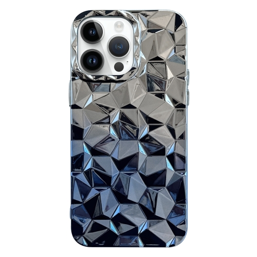 

For iPhone 14 Pro Max Electroplating Honeycomb Edged TPU Gradient Phone Case(Blue)