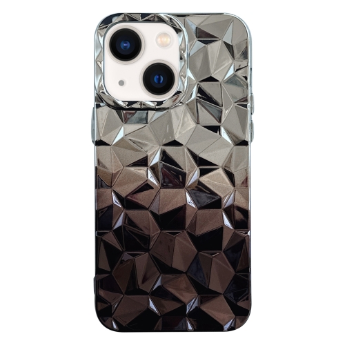 

For iPhone 13 Electroplating Honeycomb Edged TPU Gradient Phone Case(Black)