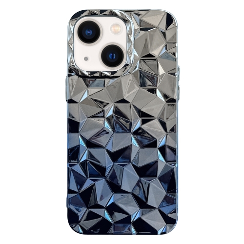 

For iPhone 13 Electroplating Honeycomb Edged TPU Gradient Phone Case(Blue)