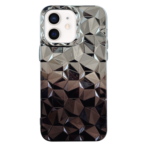 

For iPhone 11 Electroplating Honeycomb Edged TPU Gradient Phone Case(Black)