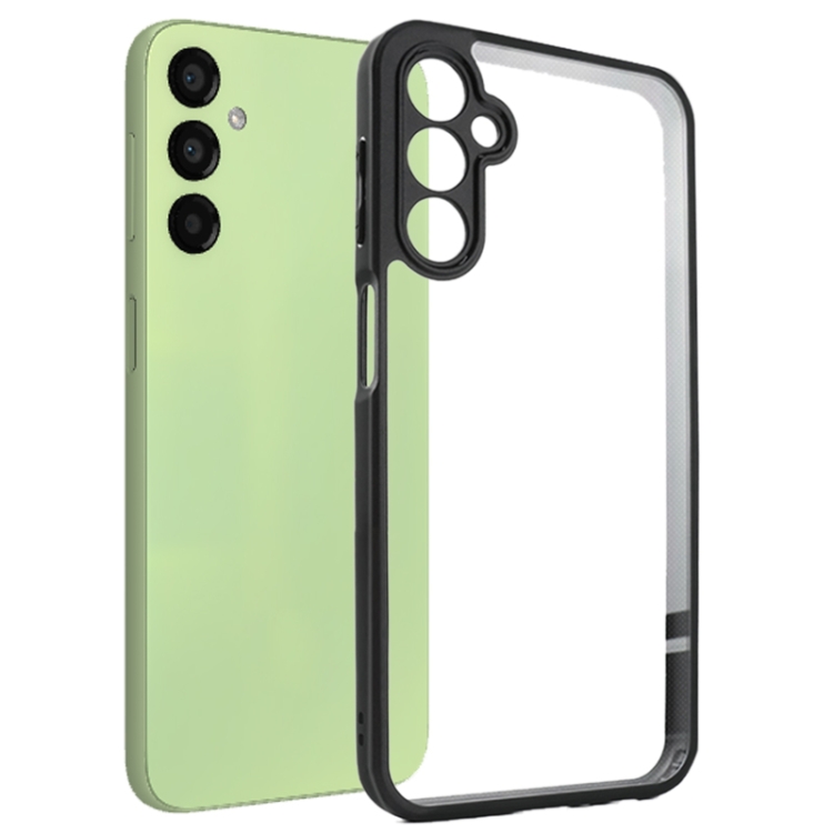 

For Samsung Galaxy A24 4G Frosted TPU + Transparent PC Phone Case(Black)