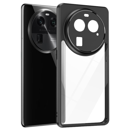 

For OPPO Find X6 Frosted TPU + Transparent PC Phone Case(Black)