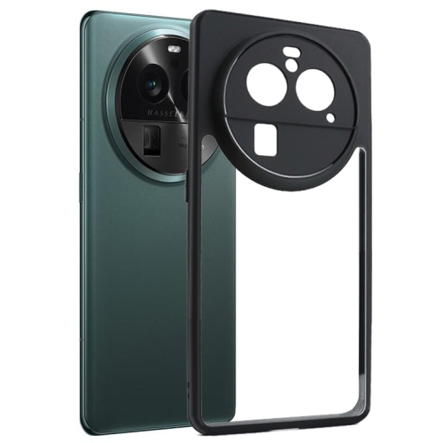 

For OPPO Find X6 Pro Frosted TPU + Transparent PC Phone Case(Black)