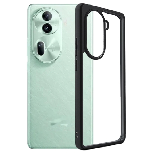 

For OPPO Reno11 Pro 5G Global Frosted TPU + Transparent PC Phone Case(Black)