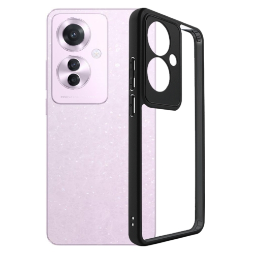 

For OPPO Reno11 F / F25 Pro 5G Frosted TPU + Transparent PC Phone Case(Black)