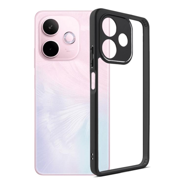 

For OPPO A5 Energy Frosted TPU + Transparent PC Phone Case(Black)