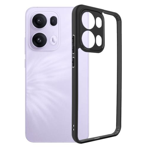 

For OPPO Reno13 Pro Global Frosted TPU + Transparent PC Phone Case(Black)