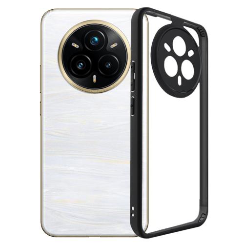 

For Realme 14 Pro+ Frosted TPU + Transparent PC Phone Case(Black)