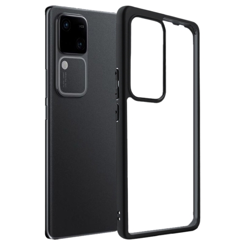

For vivo S18 / S18 Pro Frosted TPU + Transparent PC Phone Case(Black)
