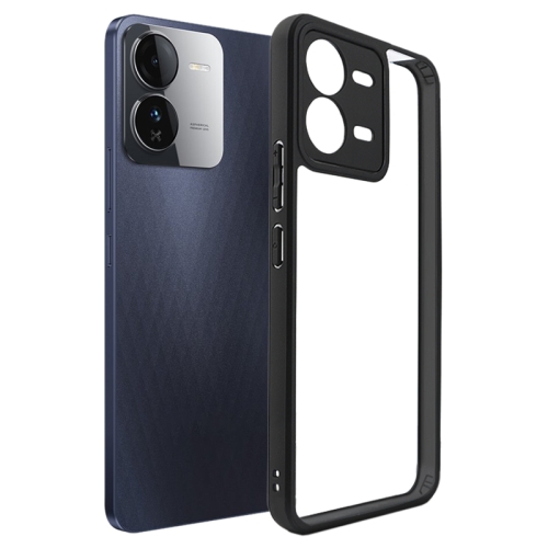 

For vivo iQOO Z9 5G Global Frosted TPU + Transparent PC Phone Case(Black)