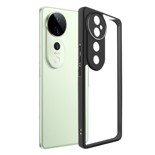 

For vivo S19 Pro Frosted TPU + Transparent PC Phone Case(Black)