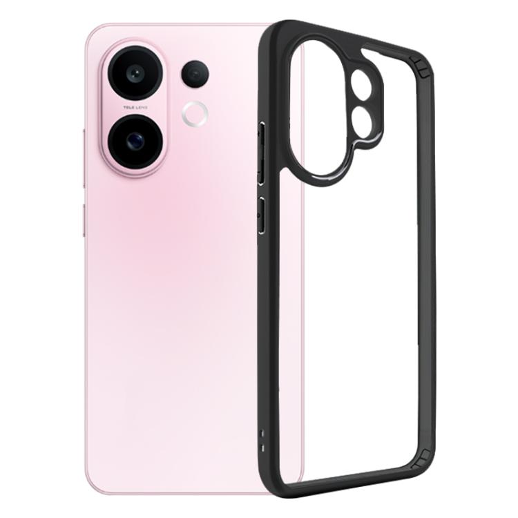 

For vivo S30 Frosted TPU + Transparent PC Phone Case(Black)