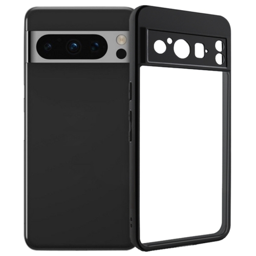 

For Google Pixel 8 Pro Frosted TPU + Transparent PC Phone Case(Black)