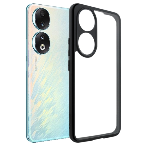 

For Honor 90 Frosted TPU + Transparent PC Phone Case(Black)