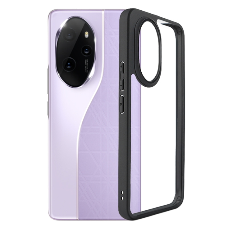 

For Honor 200 Frosted TPU + Transparent PC Phone Case(Black)