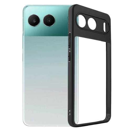 

For OnePlus Nord 4 Frosted TPU + Transparent PC Phone Case(Black)