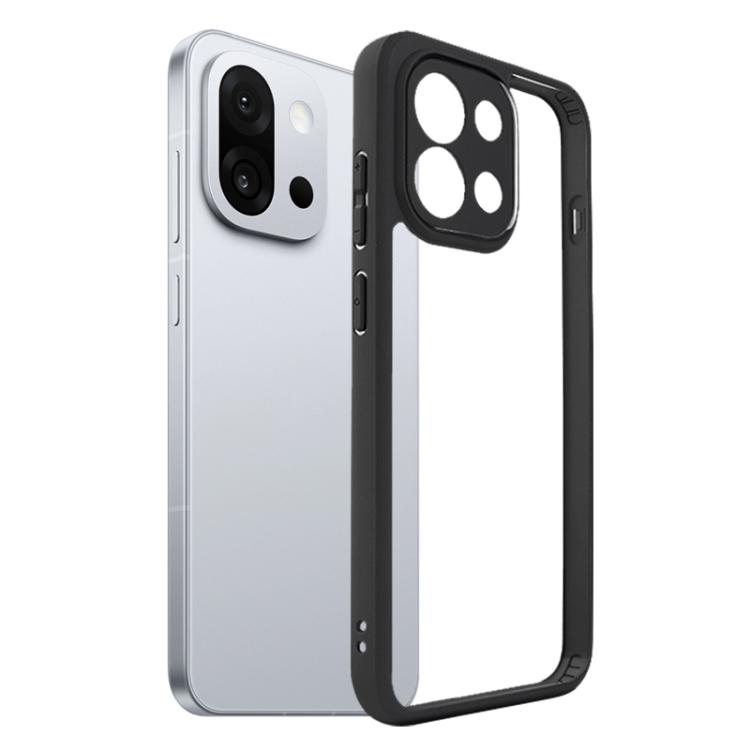 For OnePlus 13T Frosted TPU + Transparent PC Phone Case(Black)