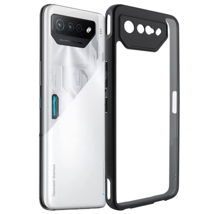 

For Asus ROG Phone 7 Frosted TPU + Transparent PC Phone Case(Black)