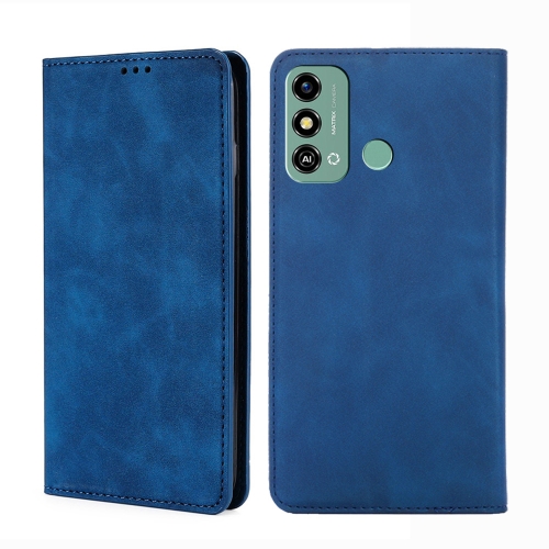 

For ZTE Blade A53 4G Skin Feel Magnetic Leather Phone Case(Blue)