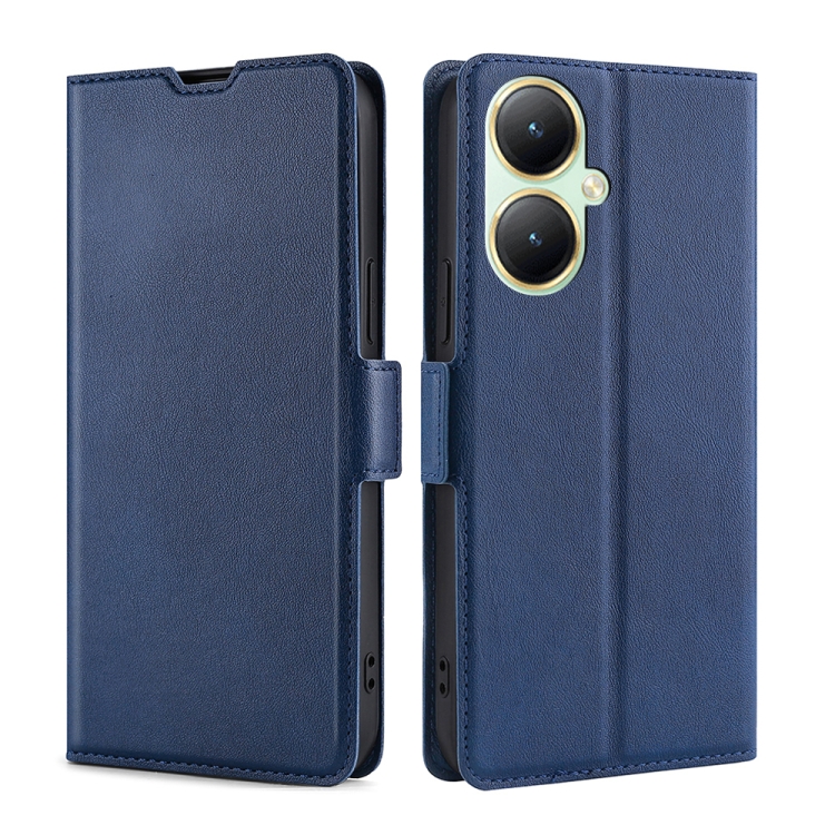 

For vivo Y35+ 5G Ultra-thin Voltage Side Buckle Horizontal Flip Leather Phone Case(Blue)
