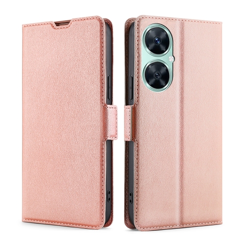 

For Huawei Enjoy 60 Pro / nova 11i Ultra-thin Voltage Side Buckle Horizontal Flip Leather Phone Case(Rose Gold)