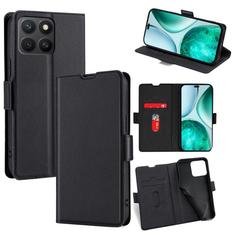 

For Honor X8c 4G Ultra-thin Voltage Side Buckle Horizontal Flip Leather Phone Case(Black)
