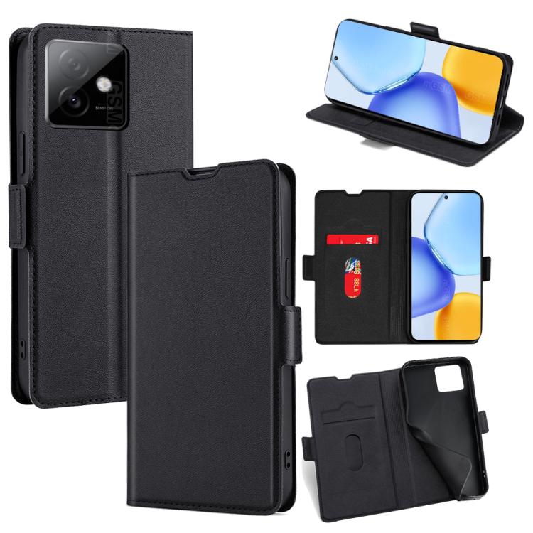 

For Honor X60 GT 5G Ultra-thin Voltage Side Buckle Horizontal Flip Leather Phone Case(Black)