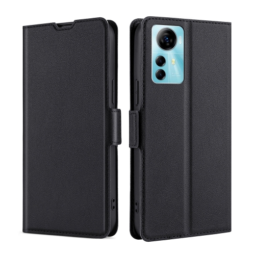 

For ZTE Blabe V41 Smart 4G Ultra-thin Voltage Side Buckle Horizontal Flip Leather Phone Case(Black)