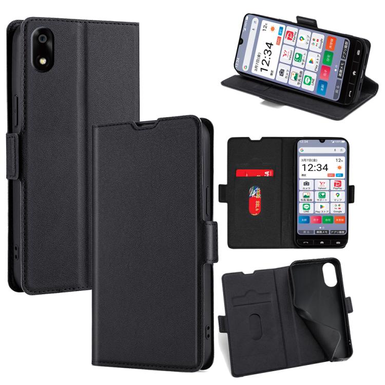 

For ZTE Kantan Sumaho 4 A402ZT Ultra-thin Voltage Side Buckle Horizontal Flip Leather Phone Case(Black)