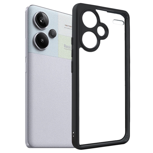 

For Xiaomi Redmi Note 13 Pro+ Frosted TPU + Transparent PC Phone Case(Black)