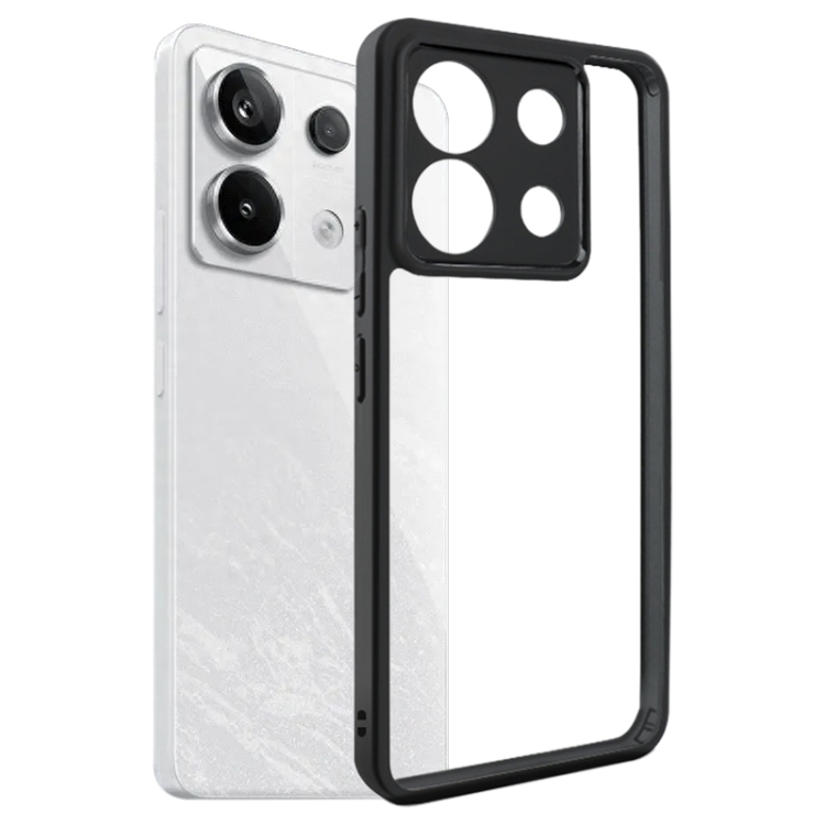 

For Xiaomi Redmi Note 13 5G Frosted TPU + Transparent PC Phone Case(Black)