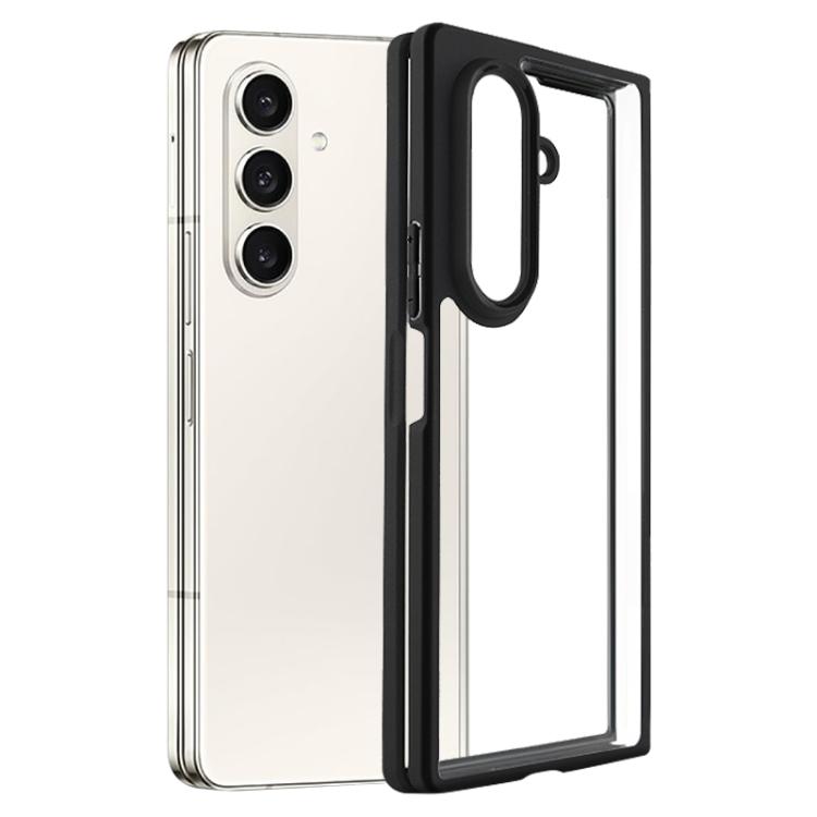 

For Samsung Galaxy Z Fold7 Frosted TPU + Transparent PC Phone Case(Black)