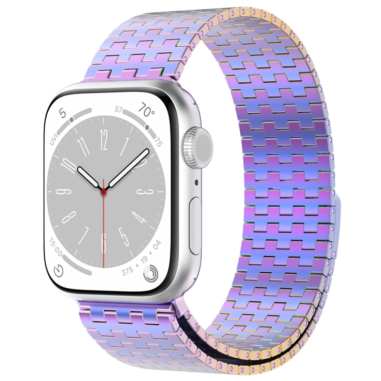 

For Apple Watch 38mm Magnetic Buckle Stainless Steel Metal Watch Band(Colorful)
