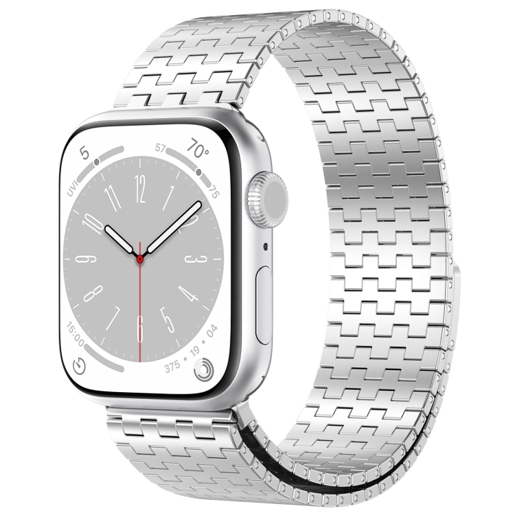 

For Apple Watch 38mm Magnetic Buckle Stainless Steel Metal Watch Band(Silver)