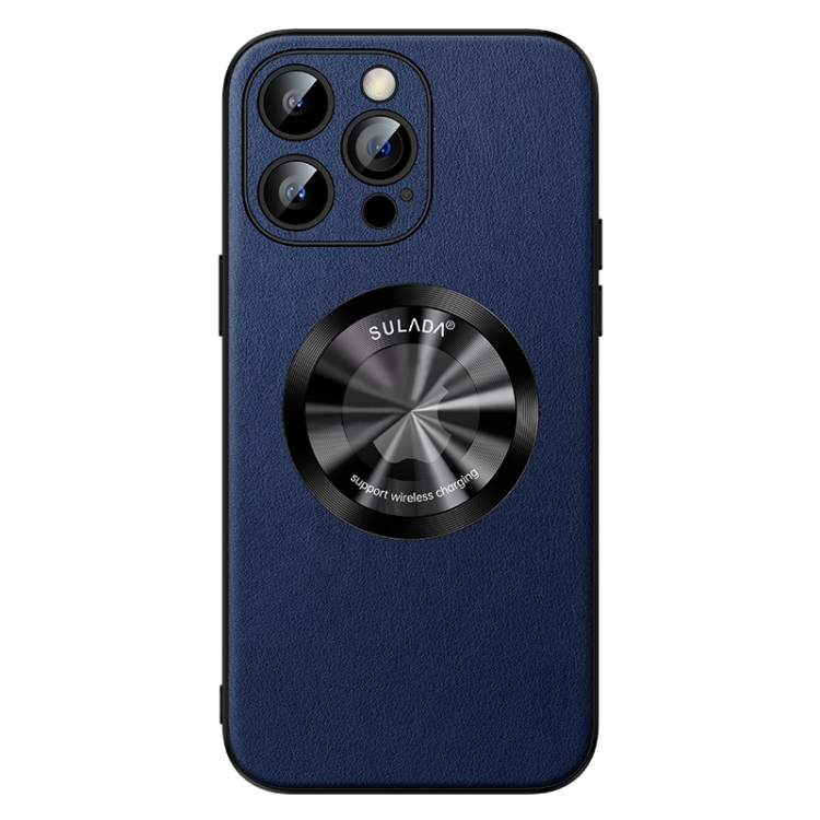 

For iPhone 15 Pro SULADA Microfiber Leather MagSafe Magnetic Phone Case(Blue)